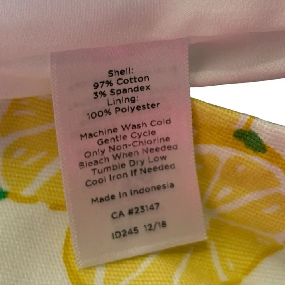 Talbots Pencil Skirt Size 4 Lemon Lime Print Fruit Preppy